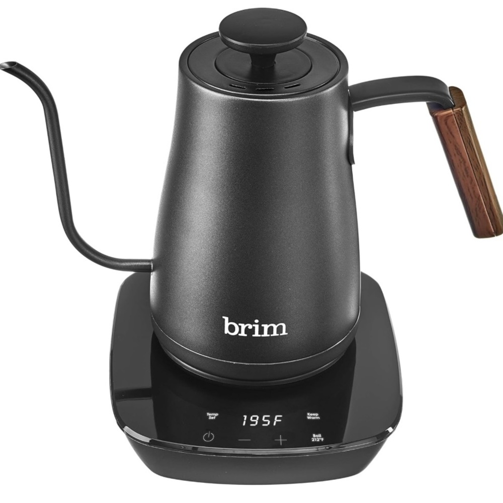 brim Temperature Control Electric Gooseneck Kettle with Capacitive Touch, Black
